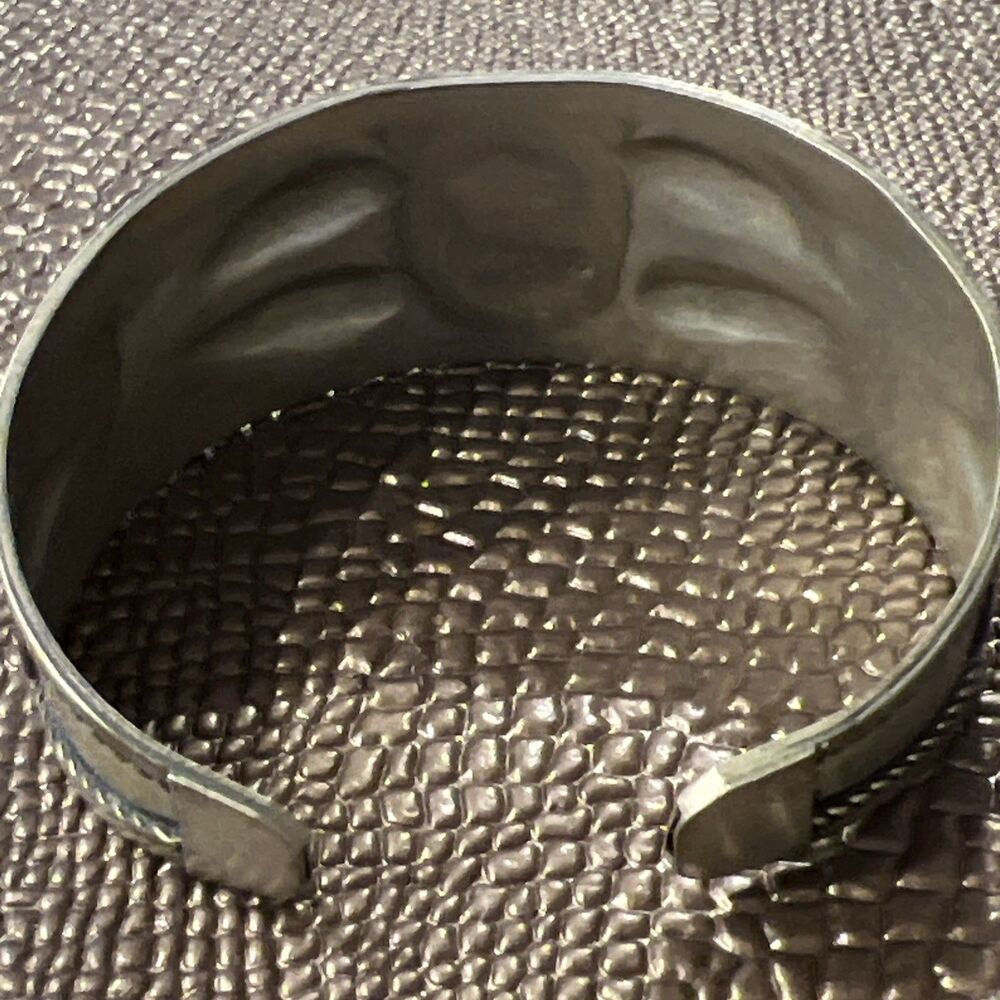 Vintage Moroccan Bracelet Berber Tribal Ethnic Bedouin Bangle Silver Tone Onyx - Picture 4 of 11